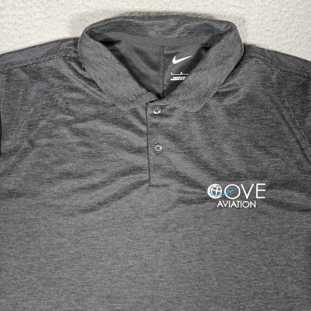 Nike Shirt Mens Large Gray Golf‎ Polo Performance Stretch Dri-Fit Casual Logo